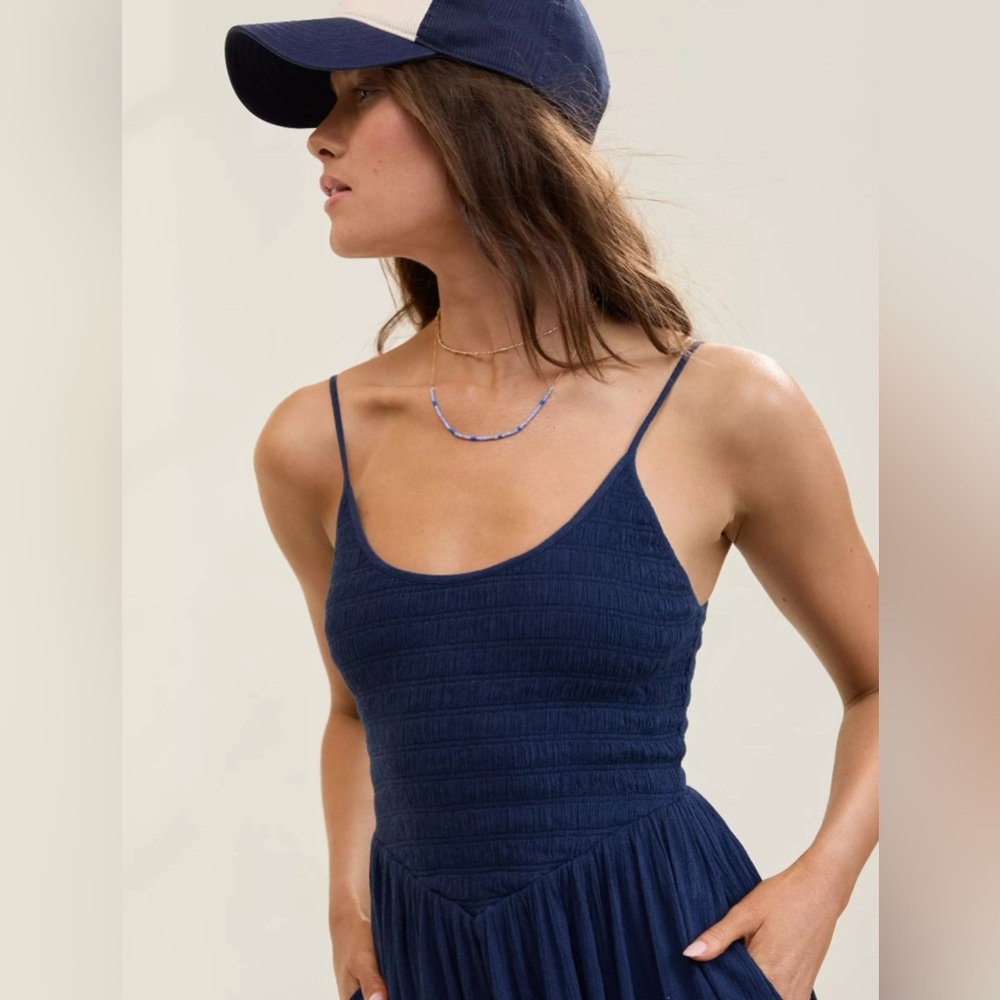 Aerie At the Barre Navy Midi Dress